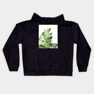 Banana leaves,Tropical leaves, Green leaves, Leaf, Modern art, Wall art, Print, Minimalistic, Modern, Scandinavian print Kids Hoodie